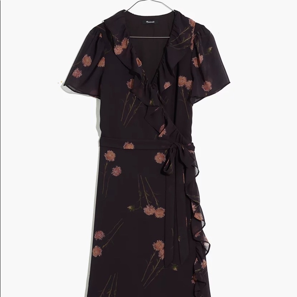 Madewell Georgette Ruffle-Wrap Dress - Picture 2 of 5